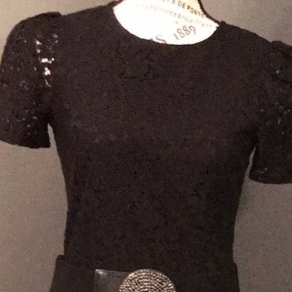 New Black Lace Short Sleeve Top - Picture 2 of 8